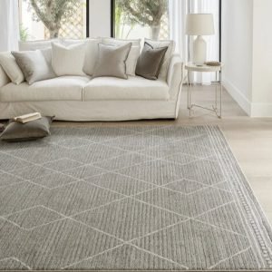 Diamond Striped Grey Zigzag Mat