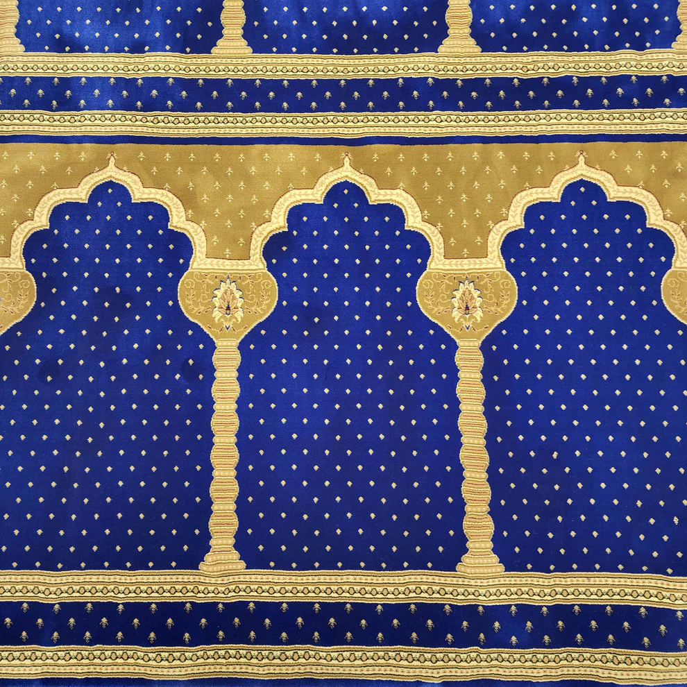 Elegant Royal Blue with Gold Mosque Carpet - Image 3