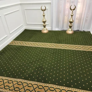 New Green with Gold Border Masjid Carpet