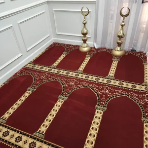 New Simple Plain Red Mosque Carpet