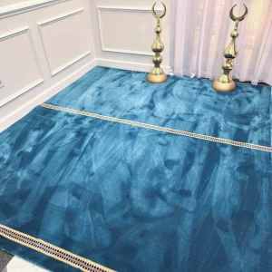 Sky Blue Slim Border Masjid Carpet