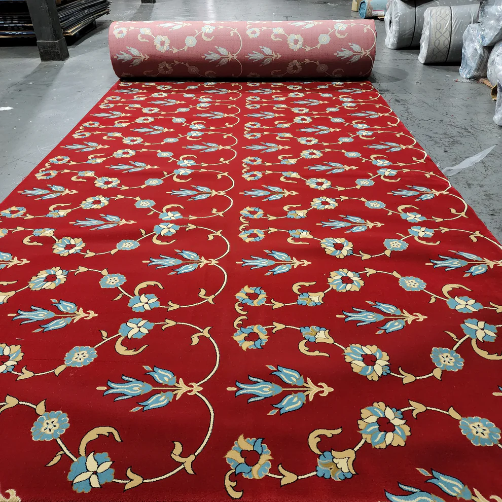 Elegant Red Floral Mosque Carpet - Image 3