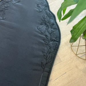 Linen Prayer Mat with Floral Embroidery and Beads