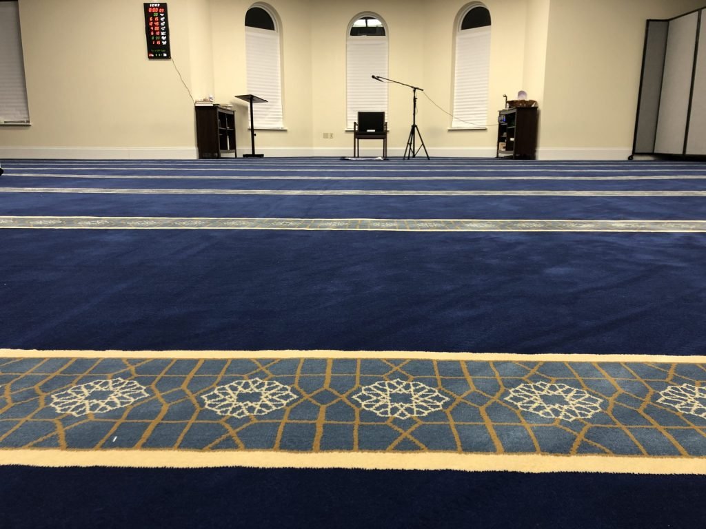 Mosque Carpets Dubai with premium cushion and backing for focused prayer. Prayer Carpet , Prayer row carpet,