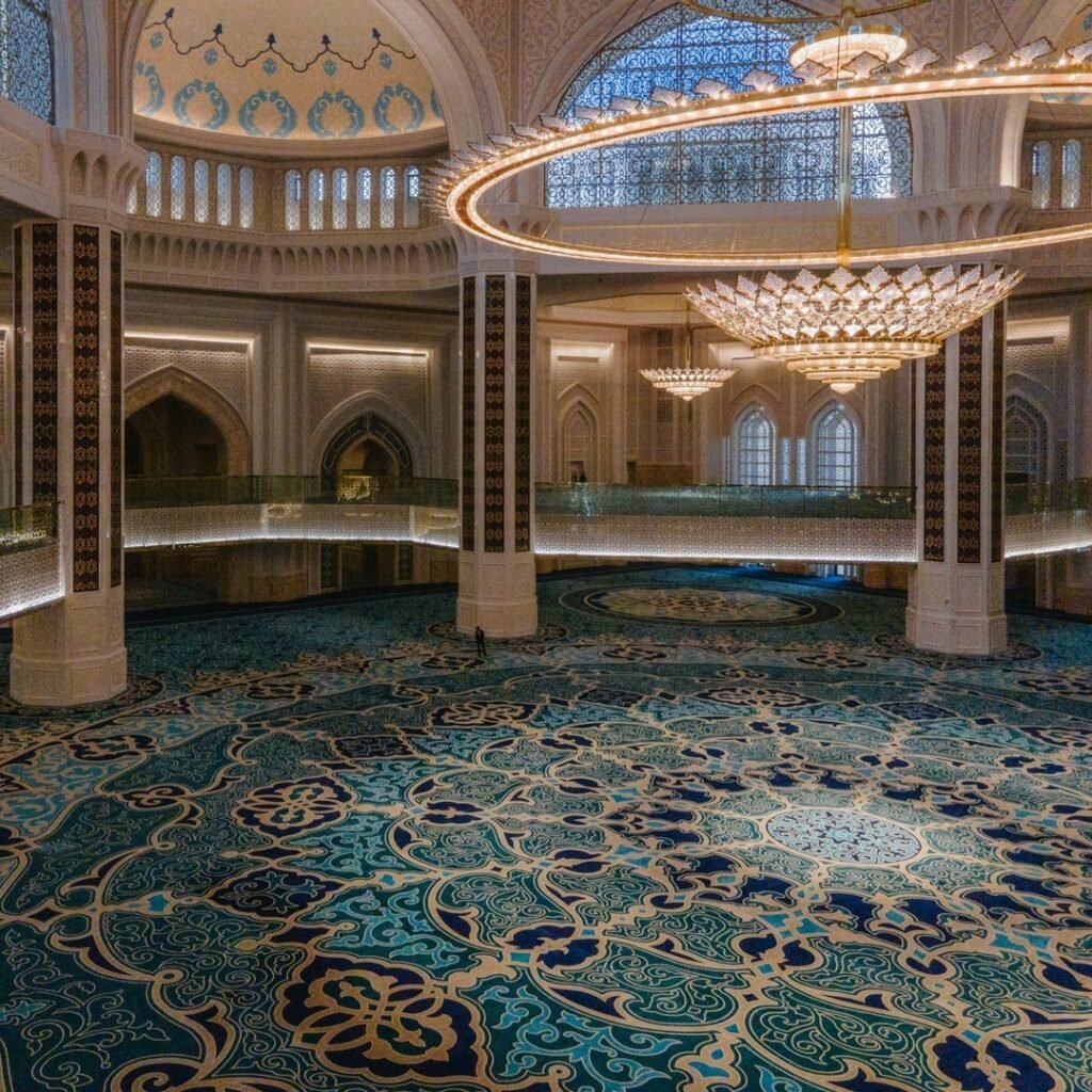 Luxurious Blue Mosque carpet design for royal interior of Your Masjid